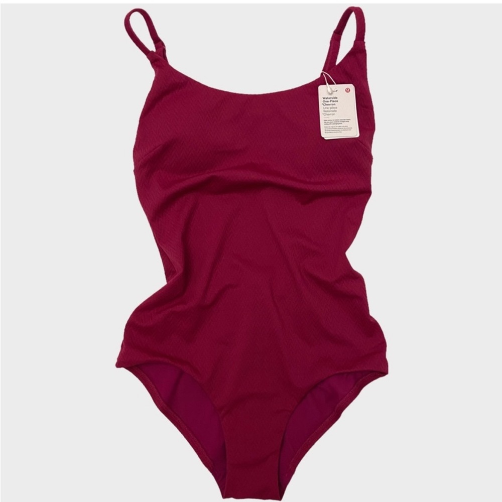 Lululemon Waterside One Piece Chevron Wild Berry XS